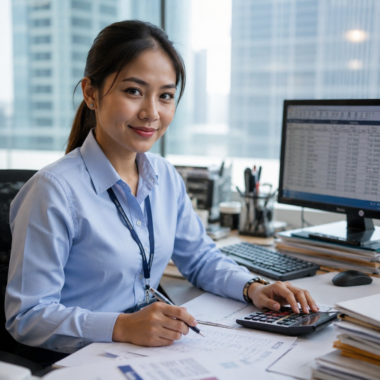 UK accountant reviewing client work on a tablet